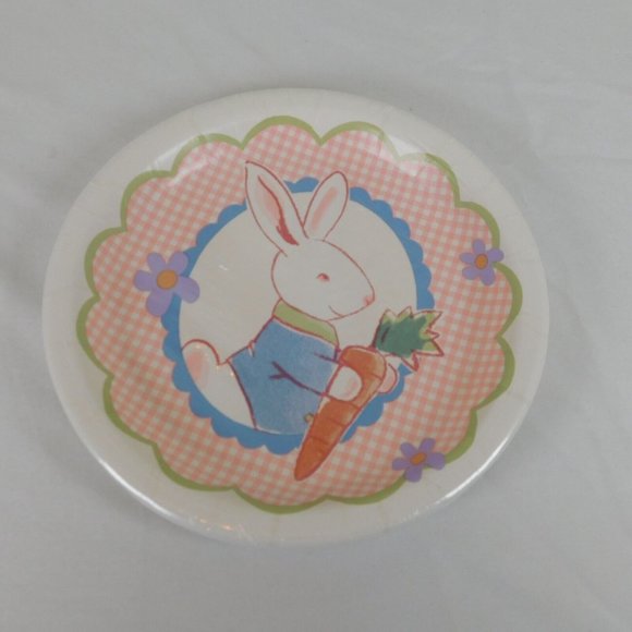 4 Pkgs Easter Holiday Paper Plates Dinner Snack Bunny Rabbit Carrot NIP Check - Picture 2 of 11